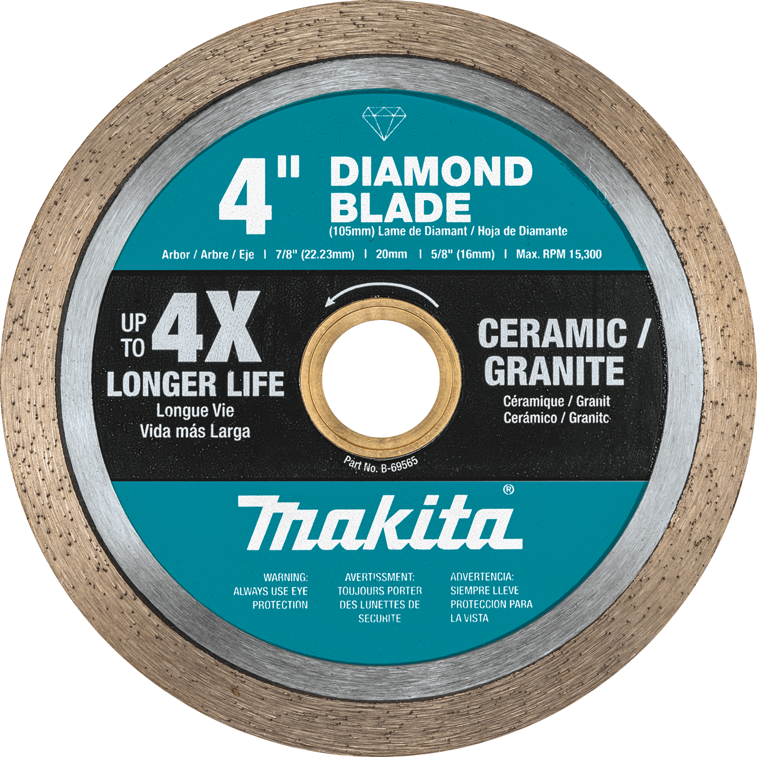 Makita B-69565 4Diamond Blade, Continuous Rim, General Purpose
