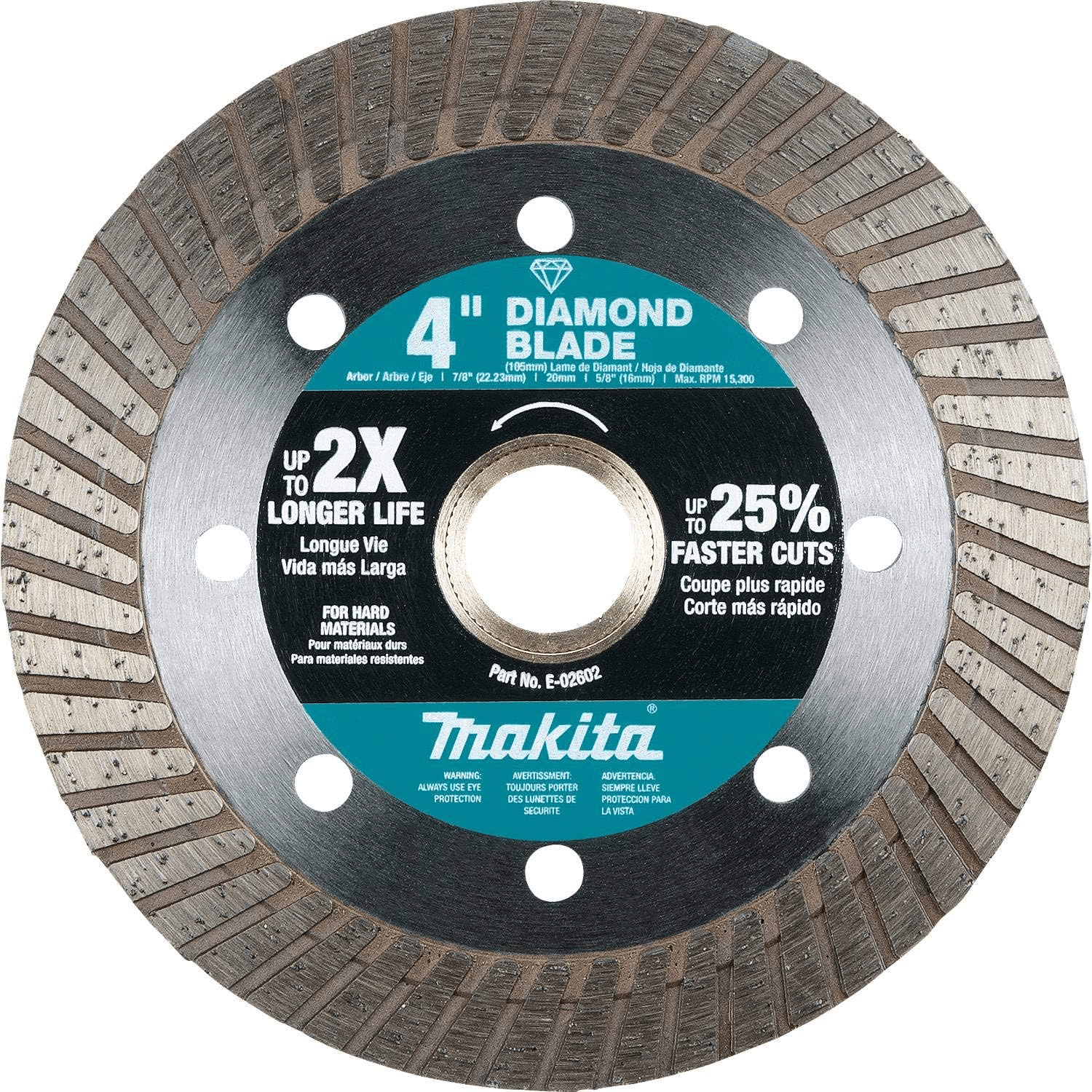 Makita E-02602 4Diamond Blade, Turbo, Hard Material