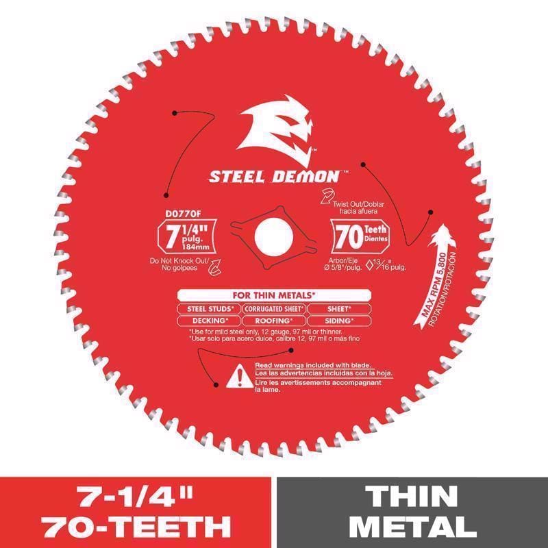 Diablo D0770FA Tooth Steel Demon Carbide-Tipped Saw Bla
