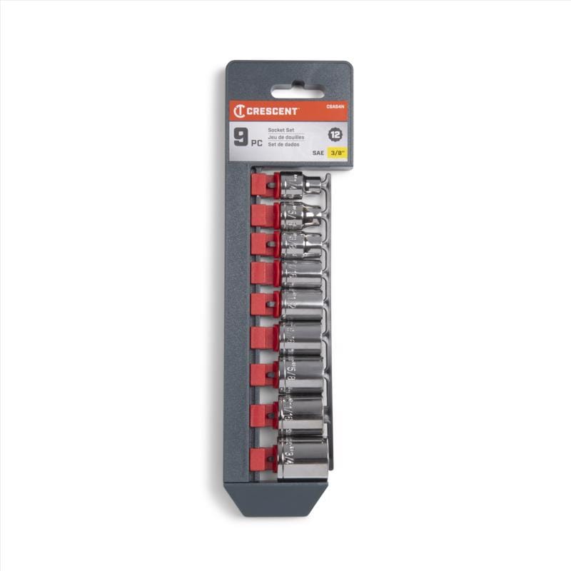 Crescent CSAS4N Sckt 9Pc 3 8 Dr Sae 12Pt