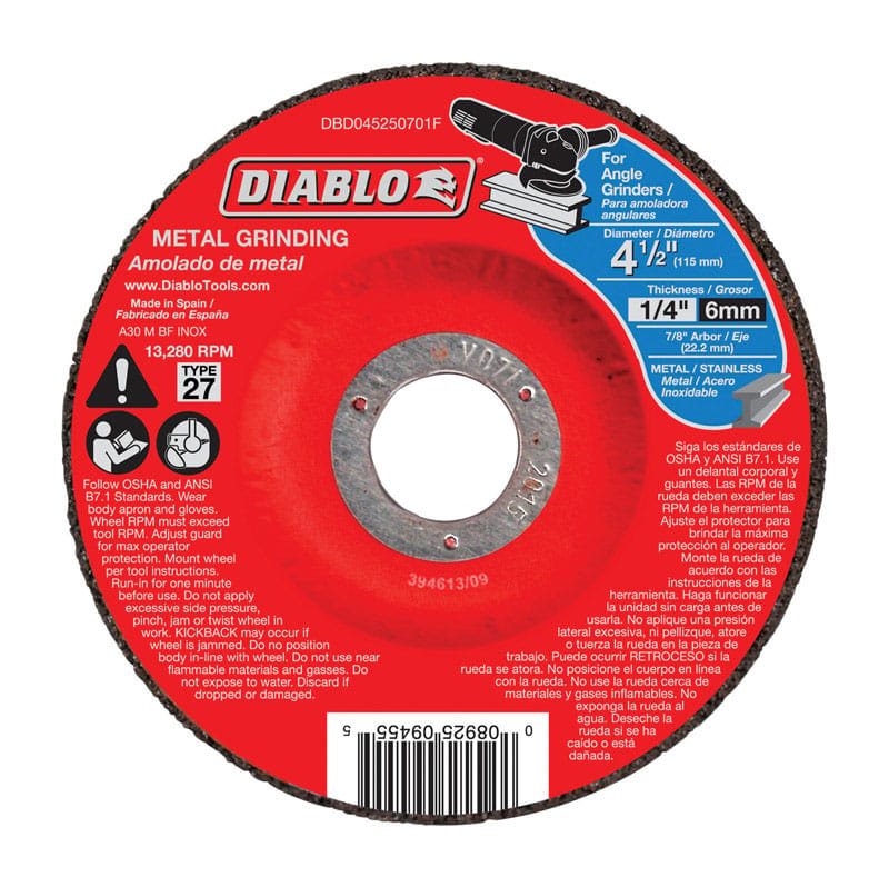 Diablo DBD045250701F Metal Grind Disc 4-1 2 D