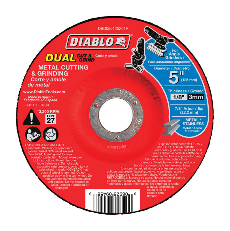 Diablo DBD050125X01F Metal Cut&Grind Disc 5