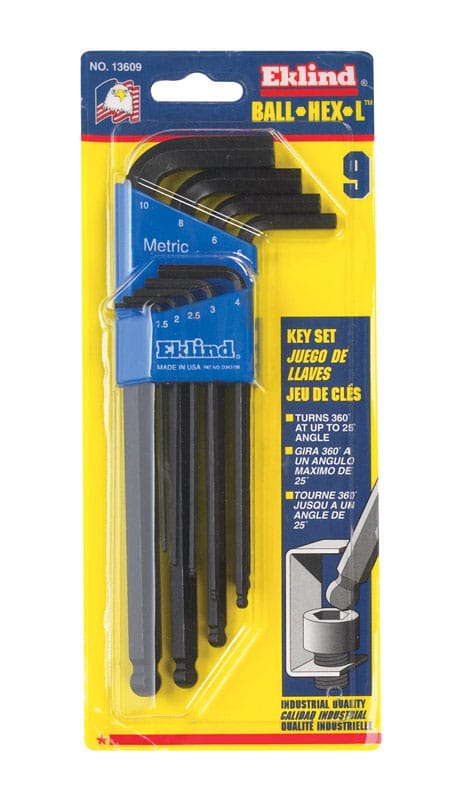 Eklind 13609 Hex Key Balldrivr 9Pc Mm