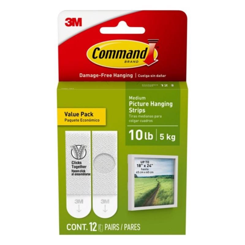 3M 17204-12ES Pic Hang Strip Med 12Pk