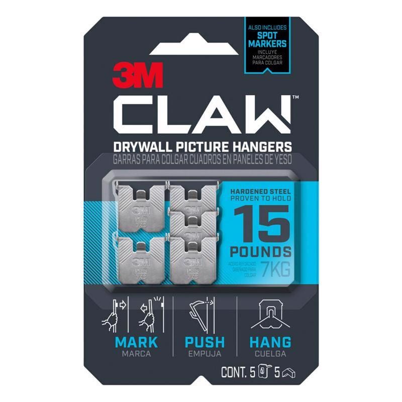 3M 3PH15M-5ES Claw Pic Hanger 15Lb 5Pk
