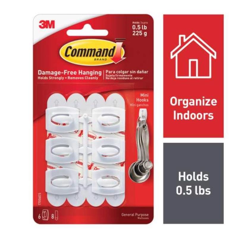 3M 17006ES Hook White Mini Plastic