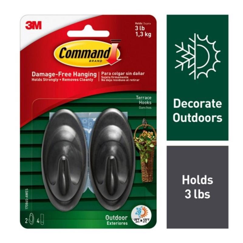 3M 17086S-AWES Outdoor Slate Hooks Pk2