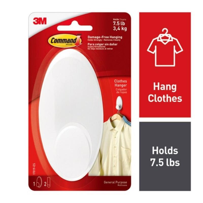 3M 17019-ES Clothes Hanger Wht Lg