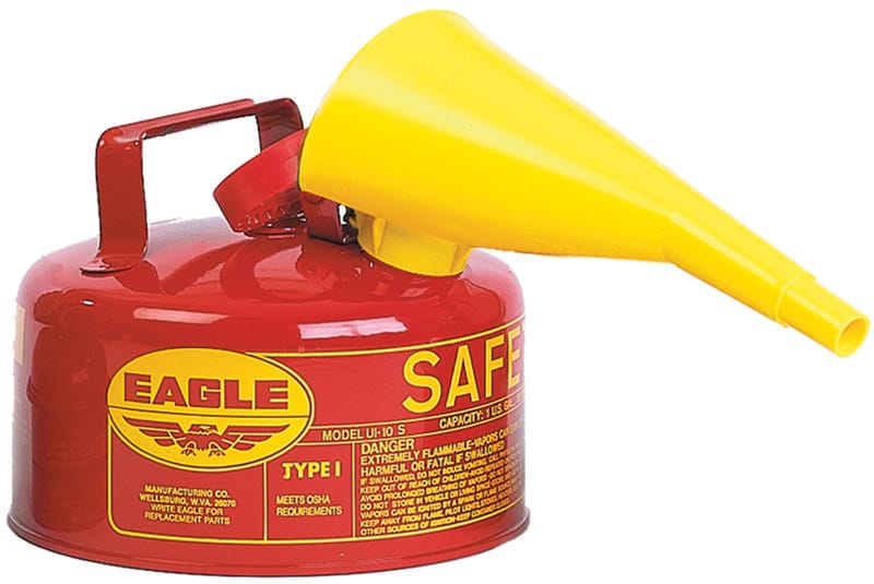 Eagle Justrite UI10FS 1 Gal Red Steel Safety Can For Flammable