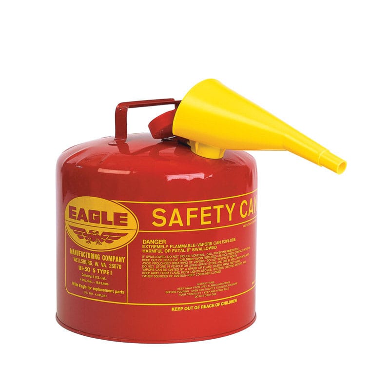 Eagle Justrite UI50FS 5 Gal Red Steel Safety Can For Flammable
