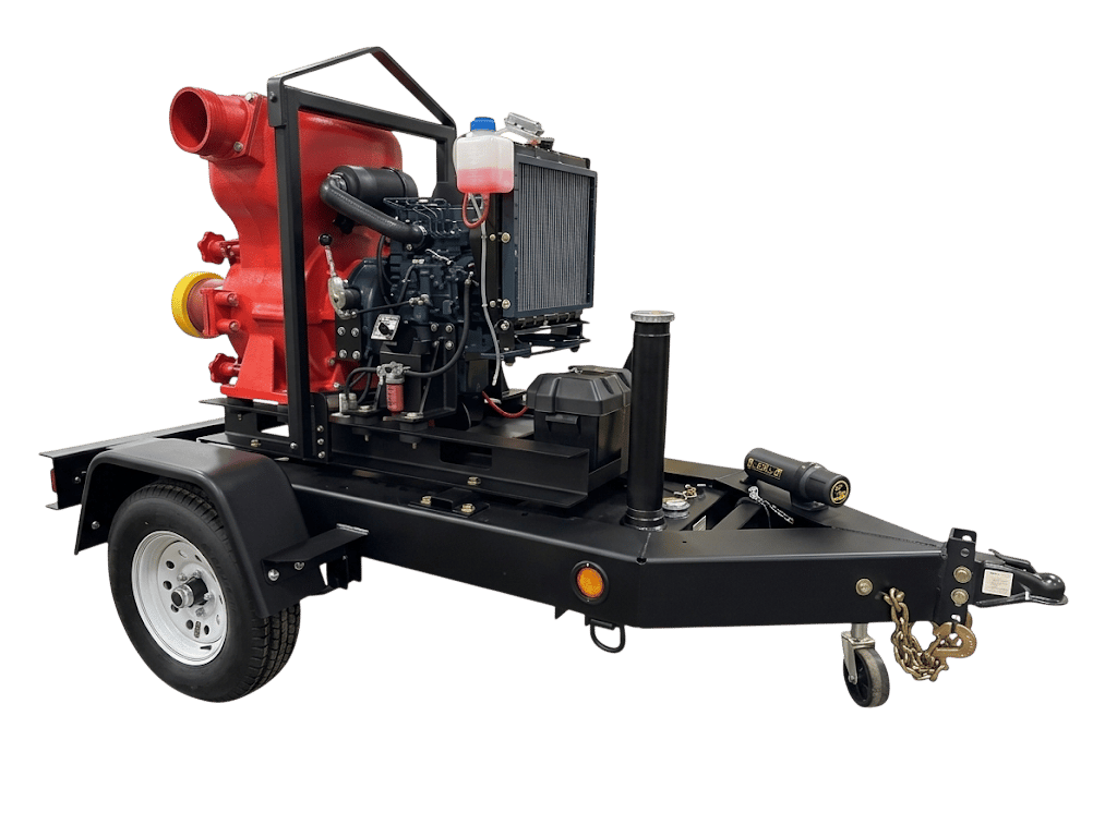 Multiquip MQ6TKT Pump Trash 6" Kubota trailer 28GAL