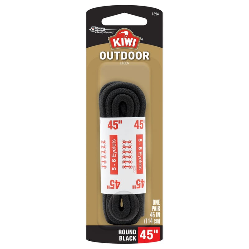 Kiwi 70455 Outdoor 45 in. Black Boot Laces