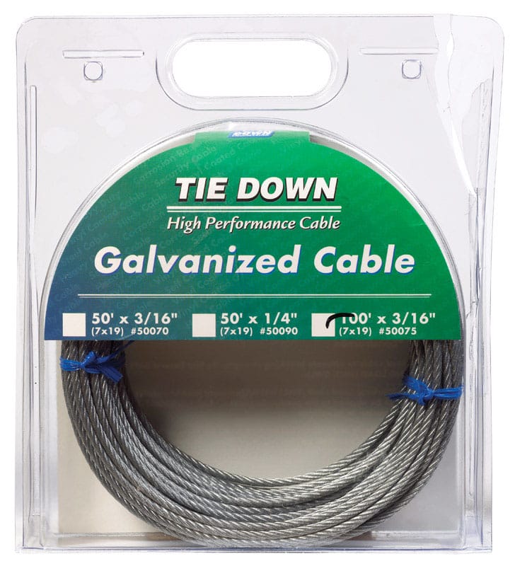 Tie Down Engineering 50075 3/16 in. D X 100 ft. L Galvanized Steel Aircraft Cable