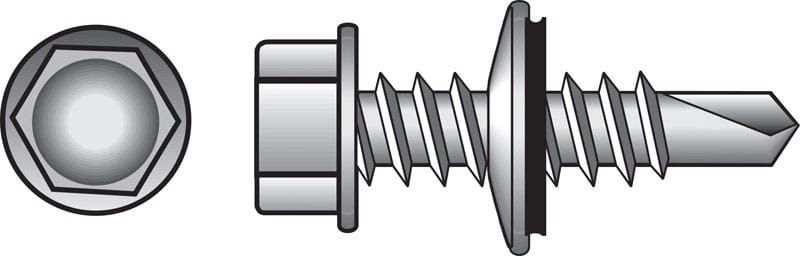 Hillman 561025 No. 10 Ga. X 3/4 in. L Hex Hex Washer Head Self-Drilling Screws 1 pk