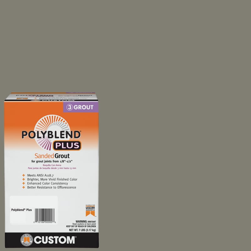 Custom Building Products PBPG097-4 Polyblend Plus Indoor and Outdoor Natural Gray Sanded Grout 7 lb