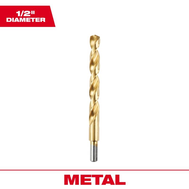 Milwaukee 48-89-2229 Thunderbolt 1/2 in. X 6 in. L Titanium Drill Bit 3-Flat Shank 1 pc