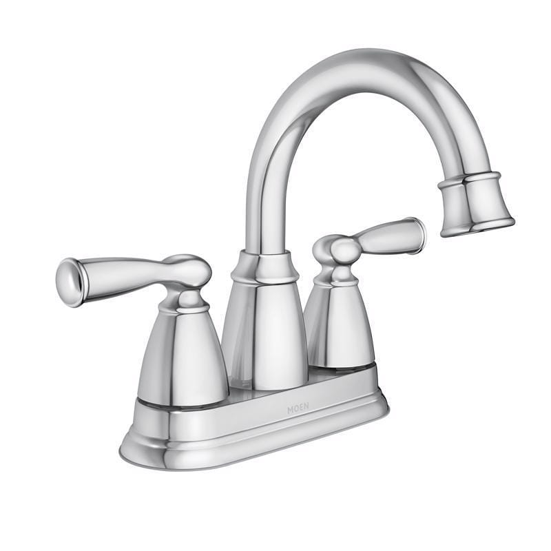 Moen 84943 Banbury 2 Chrome Traditional Centerset Bathroom Sink Faucet 4 in.