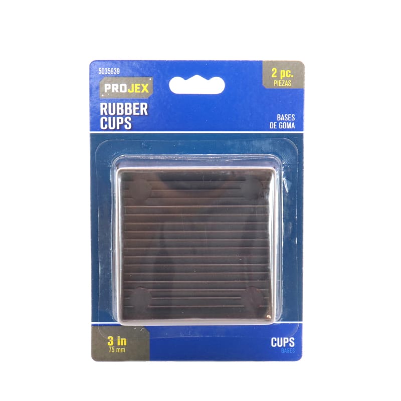 Projex P0025 Rubber Furniture Cups Brown Square 3 in. W X 3 in. L 2 pk