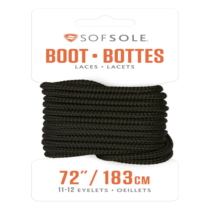 Sof Sole 84720 72 in. Black Boot Laces