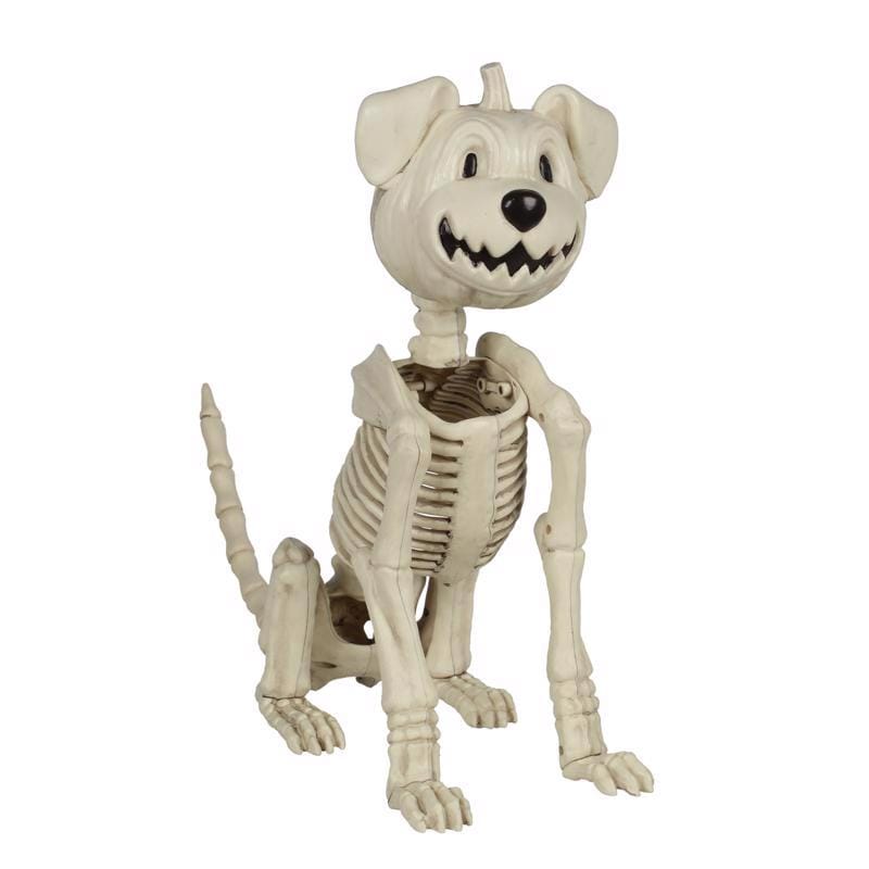 Seasons W84565 17 in. Pumpkin Head Dog Halloween Decor