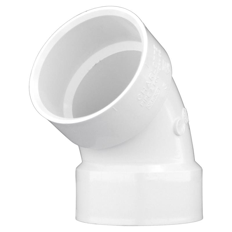 Charlotte Pipe PVC003191200 Schedule 40 4 in. Hub X 4 in. D Hub PVC Elbow 1 pk