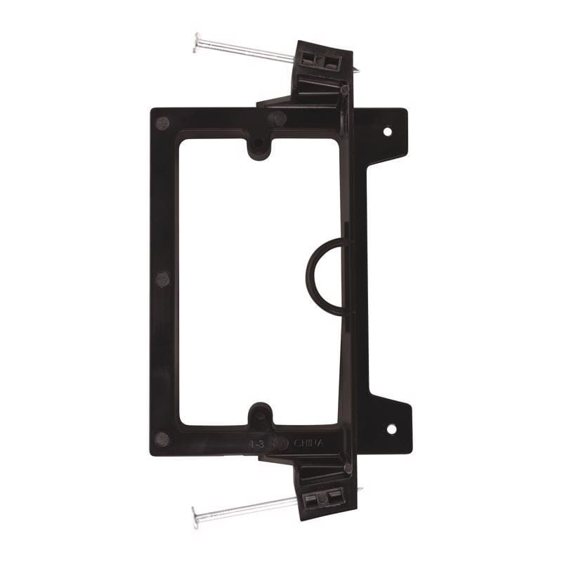 Vanco LVN1-AC New Work Rectangle PVC 1 gang Low Voltage Mounting Bracket Black