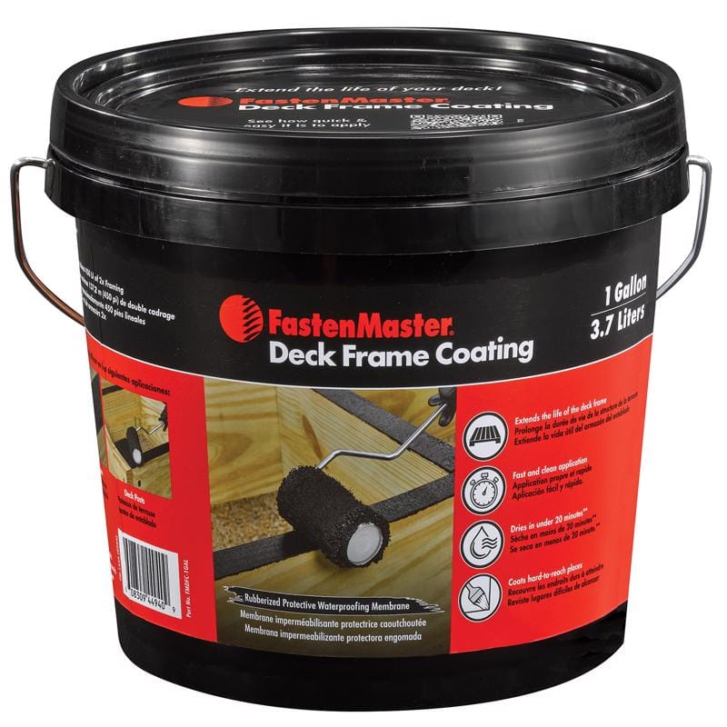 FastenMaster FMDFC-1GAL Deck Frame Coating Black Liquid Rubber Sealant Coating 1 gal