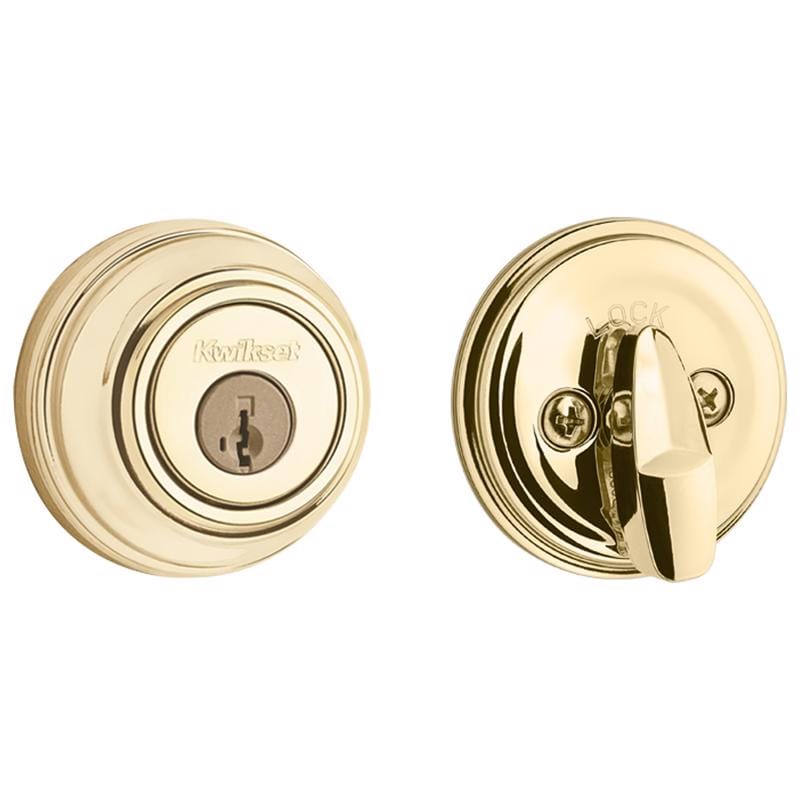 Kwikset 99800-120 SmartKey Polished Brass Metal Deadbolt