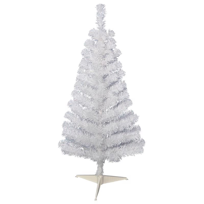 Giftwares GW24-X107W 3 ft. Full Tinsel White Iridescent Christmas Tree