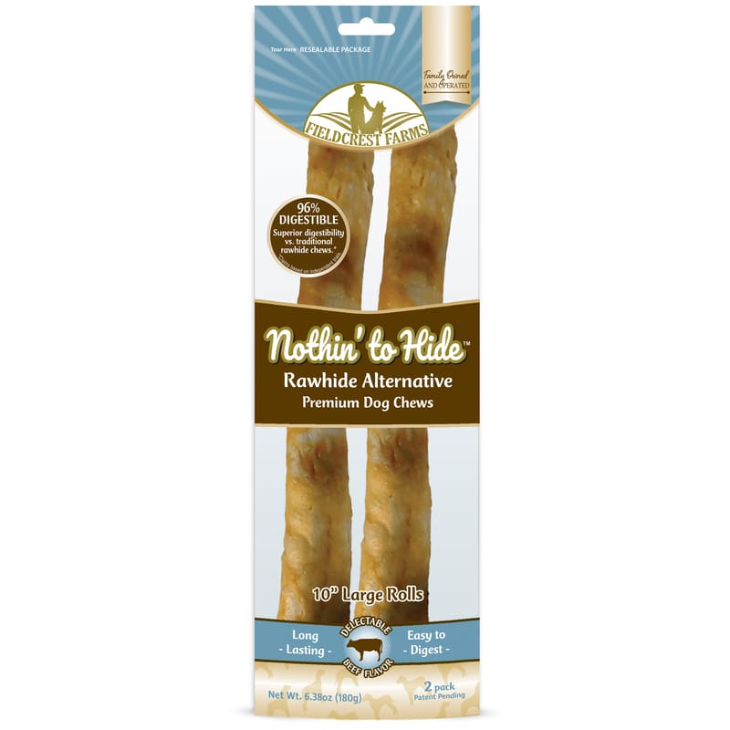 Fieldcrest Farms 153 Nothin' to Hide Lg Roll Beef Grain Free Chews For Dogs 0.4 lb 10 in. 2 pk