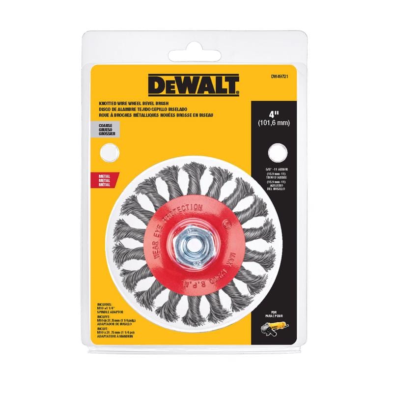 Dewalt DW49721 4 in. Coarse Knotted Wire Wheel Brush Metal 12500 rpm 1 pc