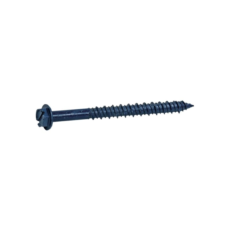 Grip-Rite HC33341C 3/16 in. wire X 3-3/4 in. L Slotted Hex Washer Head Coarse Concrete Screws
