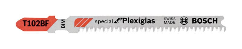 Bosch T102BF 3-5/8 in. Bi-Metal T-Shank Ground teeth and taper ground back Jig Saw Blade 13 TPI 3 pk
