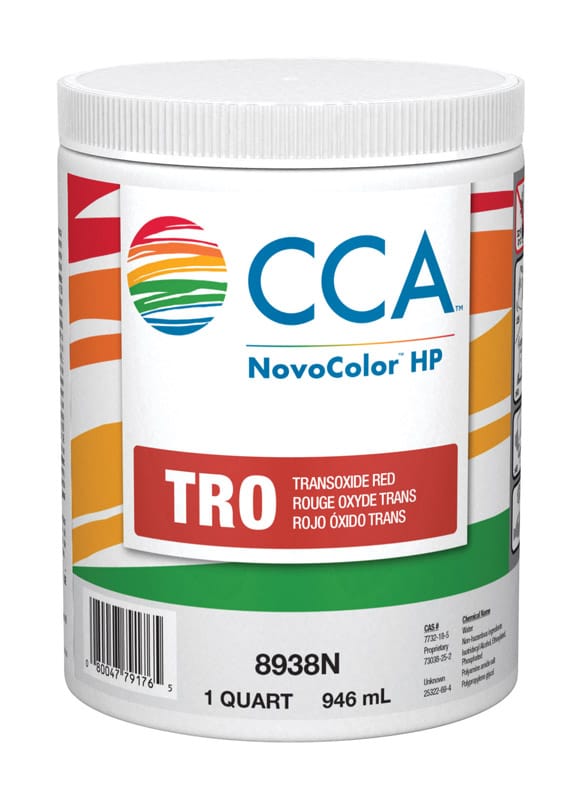 Novocolor HP 076.08938NP.005 CCA TR Trans Oxide Red Paint Colorant 1 qt