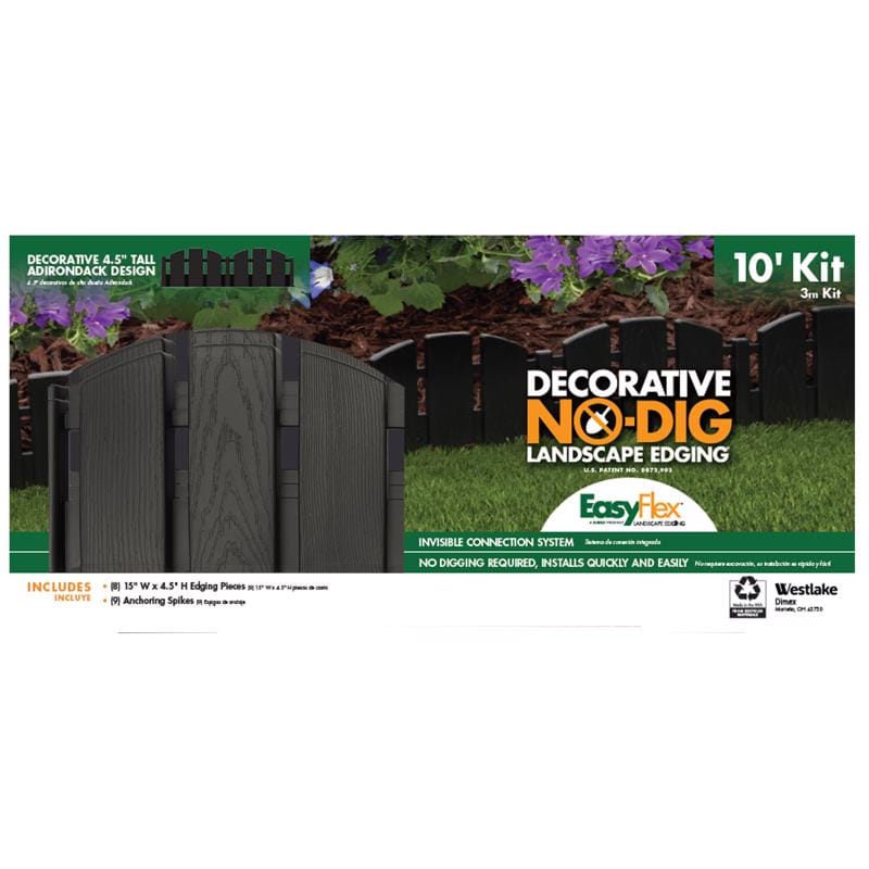 Easyflex 3600BK-10-6 10 ft. L X 4.5 in. H Plastic Black Landscape Edging Kit
