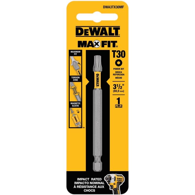Dewalt DWA3TX30MF Max Fit Torx #30 X 3-1/2 in. L Screwdriver Bit S2 Tool Steel 1 pk