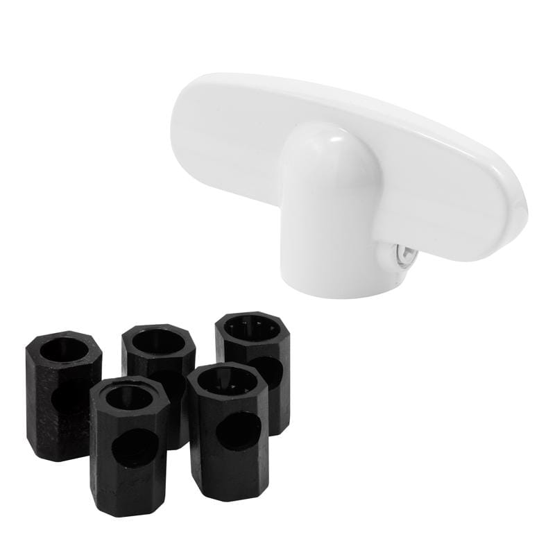 Prime-Line H 3892 2.4 in. L Die-Cast White Zinc Universal Casement Tee Handles 2 pk