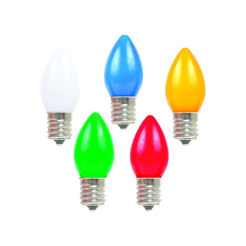 Holiday Bright Lights BU25C7-OMUA Incandescent C7 Multicolored 25 ct Replacement Christmas Light Bulbs 0.08 ft.