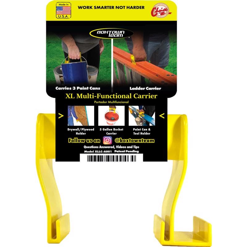 Boxtown Team XLLC-A001 XL Carrier Plastic Yellow Multi-Functional Ladder Carrier 1 pk