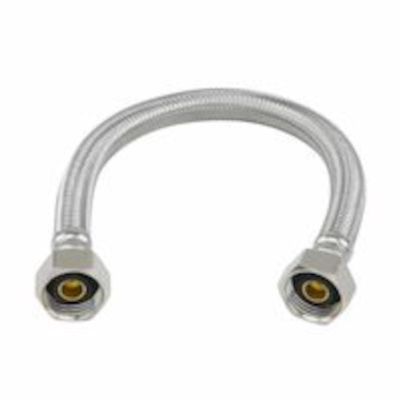 BrassCraft PLS8-12A F Plumbshop 1/2 in. FIP pc X 1/2 in. D FIP 12 in. Braided Stainless Steel Faucet Supply Lin