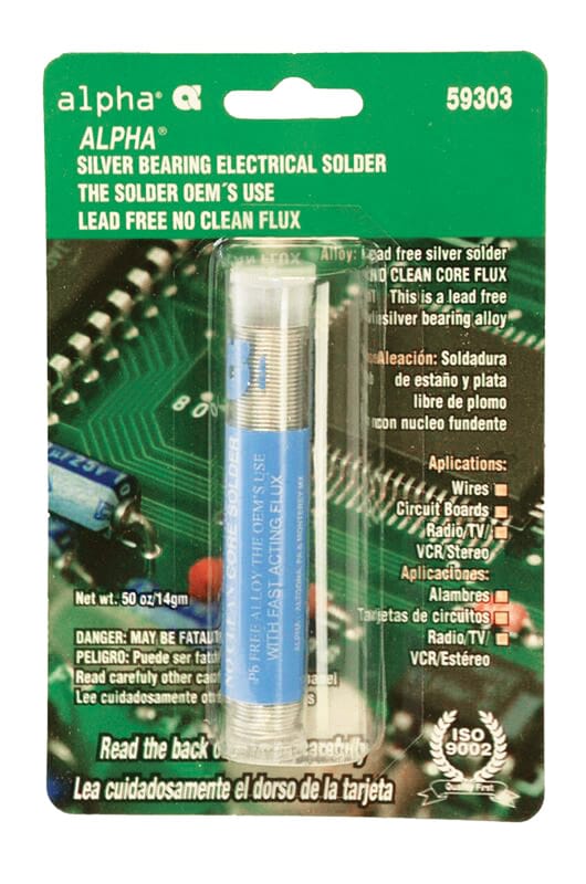 Alpha FRY AM59303 Lead-Free Flux Core Solder Silver Bearing 1 pc