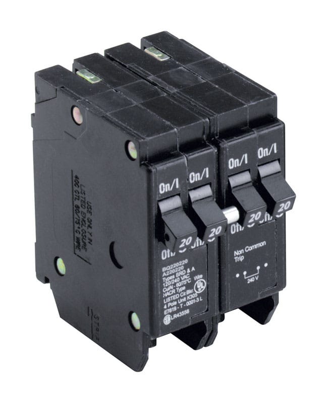 Eaton BQ220220 20/20 amps Plug In 4-Pole Circuit Breaker