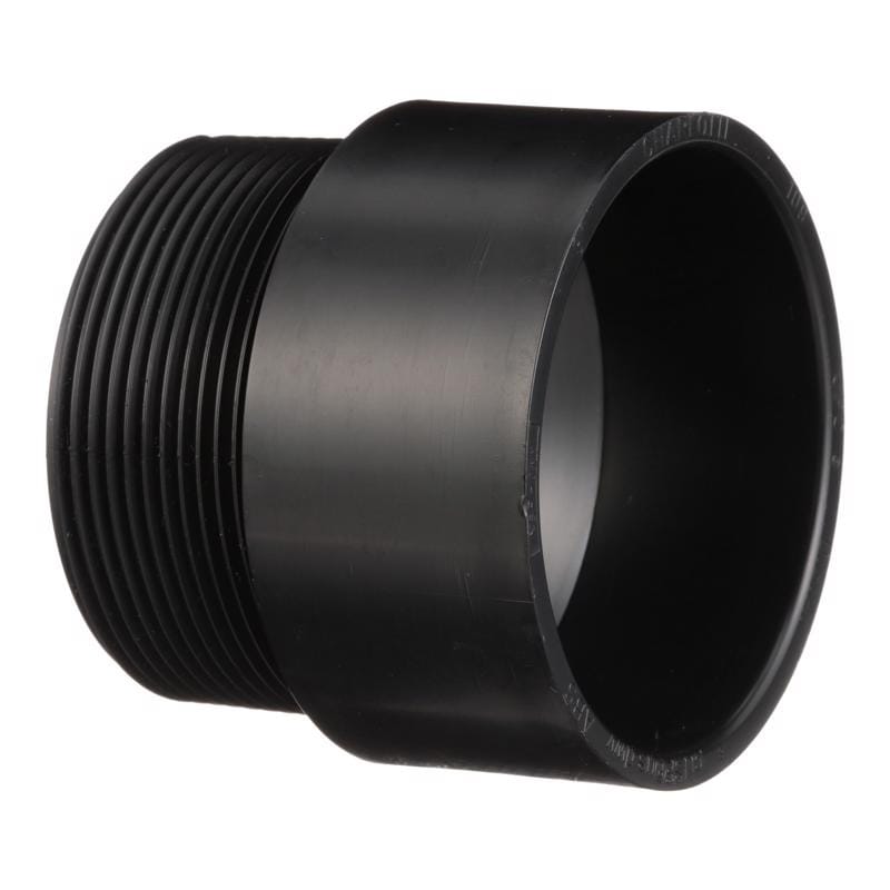 Charlotte Pipe ABS001091200 3 in. MPT X 3 in. D Hub ABS Adapter