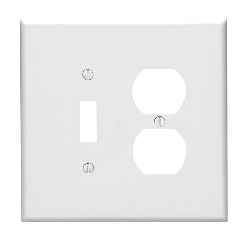 Leviton 88105-000 White 2 gang Thermoset Plastic Duplex/Toggle Wall Plate 1 pk