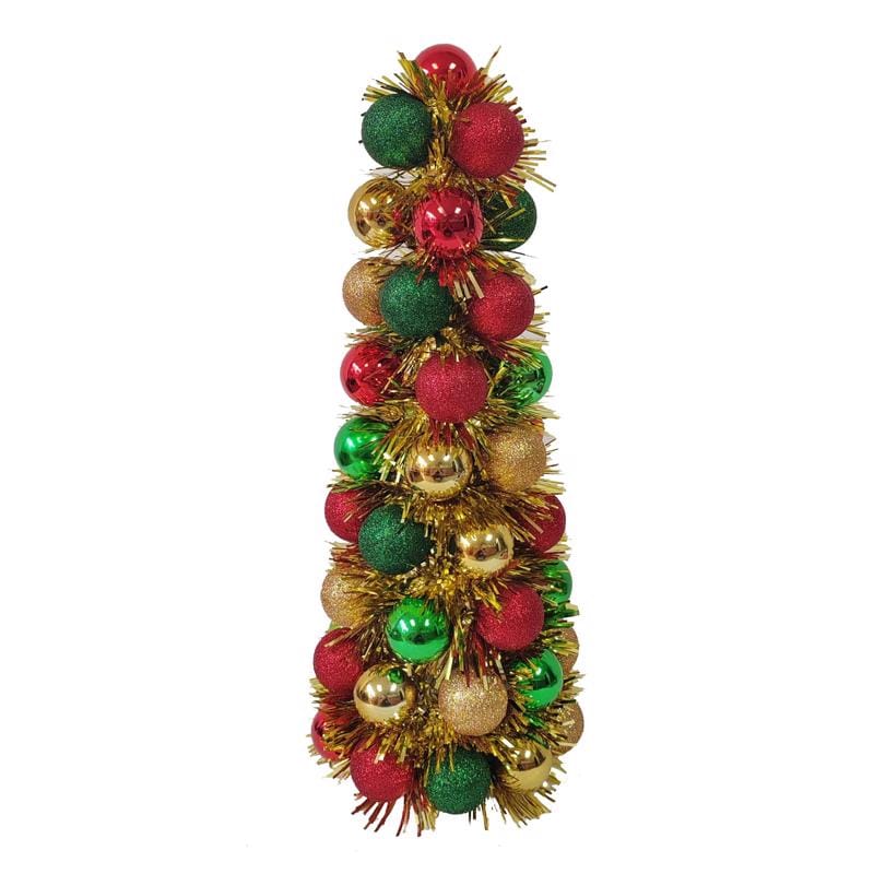 Youngcraft CTB-230 Red/Green/Gold Glitterball Cone Table Decor