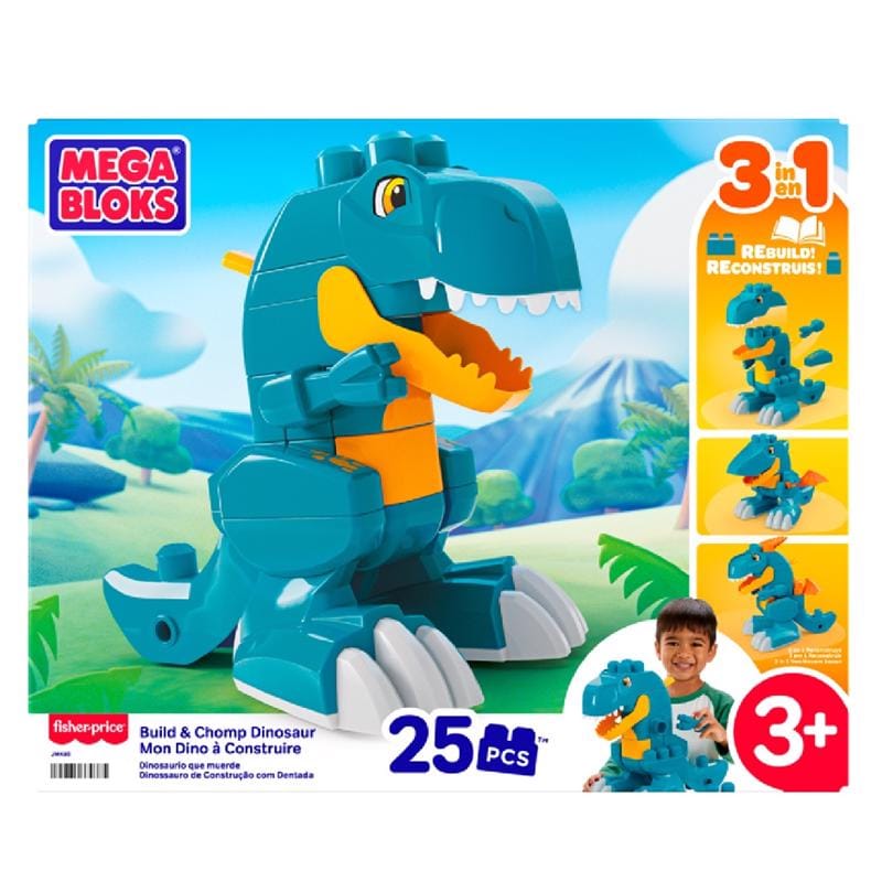Mega Bloks JMK85 Chomp Dinosaur Building Set