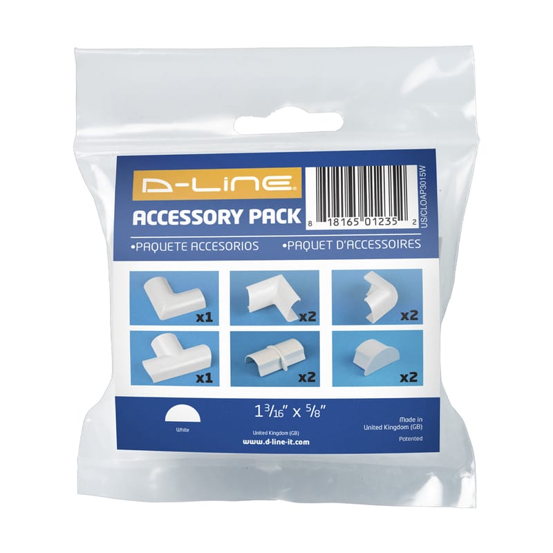 D-Line US/CLOAP3015W 6 in. L White Plastic Raceway Coupling Kit