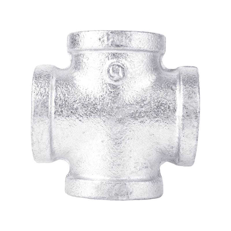 STZ Industries 501789 1 in. FIP X 1 in. D FIP 1 in. D FIP Galvanized Malleable Iron 3 in. L Cross