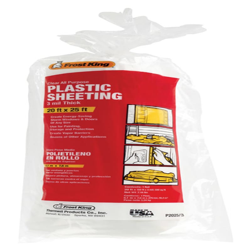 Frost King P2025/3 Plastic Sheeting 3 mil X 20 ft. W X 25 ft. L Plastic Clear