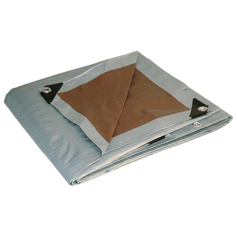 Foremost 22640 Dry Top 26 ft. W X 40 ft. L Heavy Duty Poly Reversible Tarp Brown/Silver